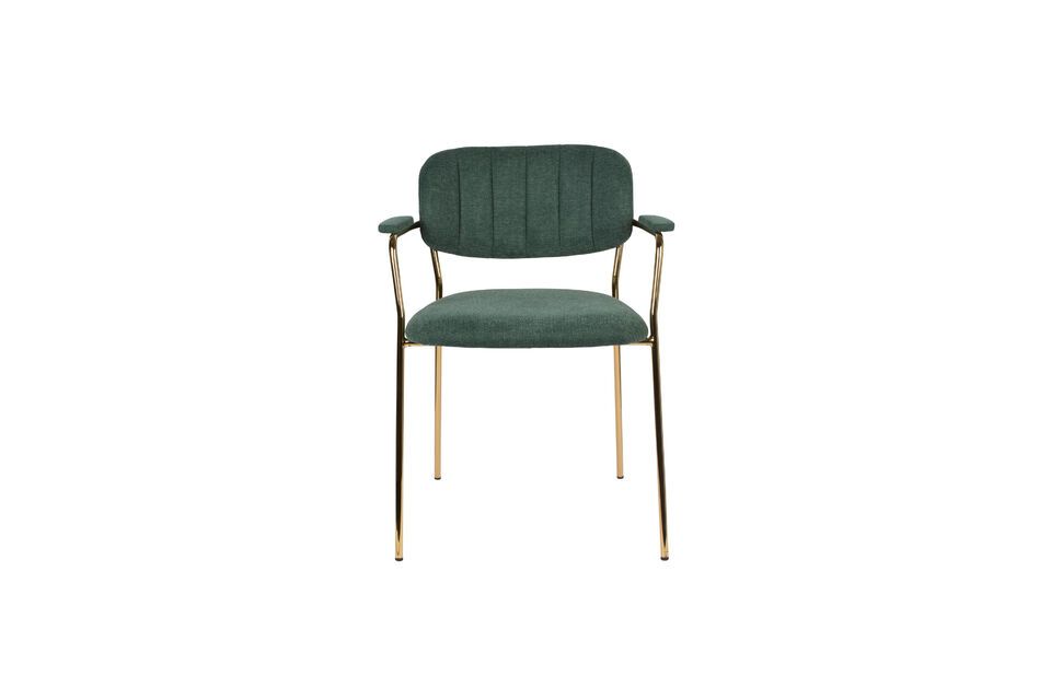 Jolien fauteuil goud en donkergroen White Label