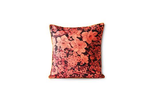 Jort Kussen met bloemenprint in koraal en zwarte kleur