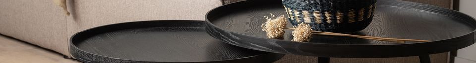 Benadrukte materialen Klein bijzettafeltje in zwart hout Mesa