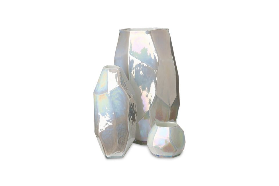 Kleine witte glazen vaas Luster, elegant en helder
