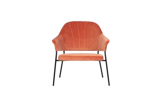 Koraal fluwelen fauteuil Bobby Productfoto