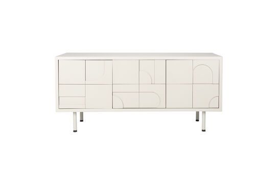 Laag dressoir van gebroken wit hout Funk Productfoto