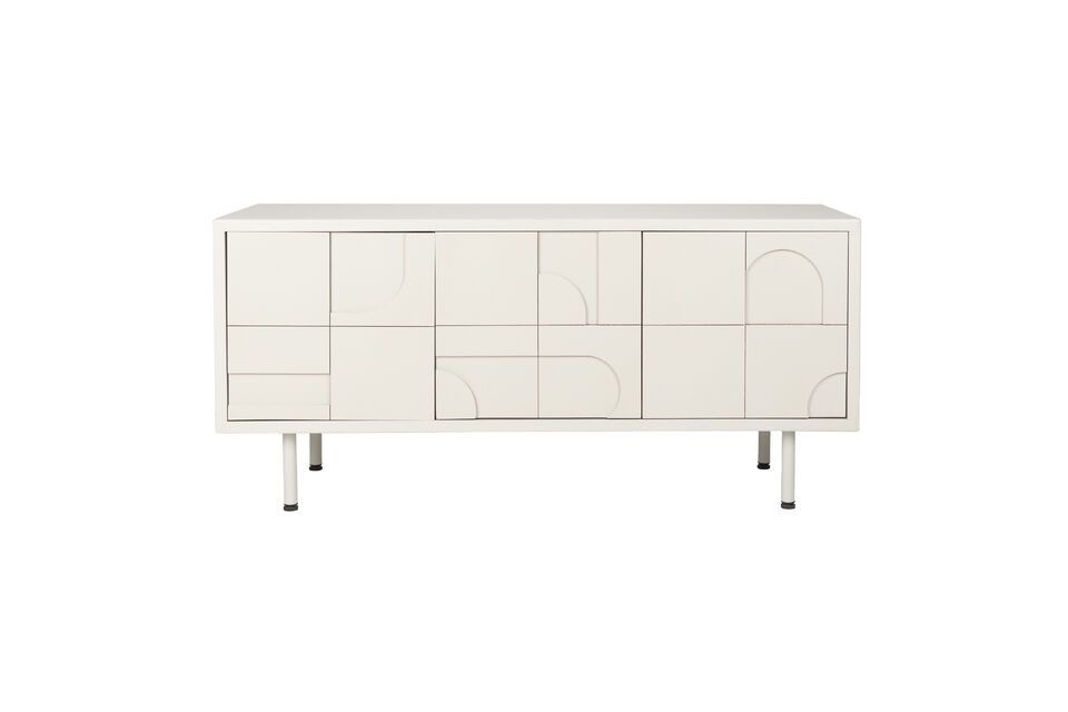 Laag dressoir van gebroken wit hout Funk White Label