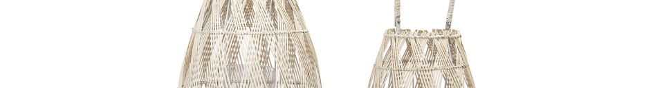 Benadrukte materialen Lantaarn Eply in bamboe en glas