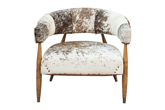 Les Rocheuses koe en eikenhouten fauteuil 