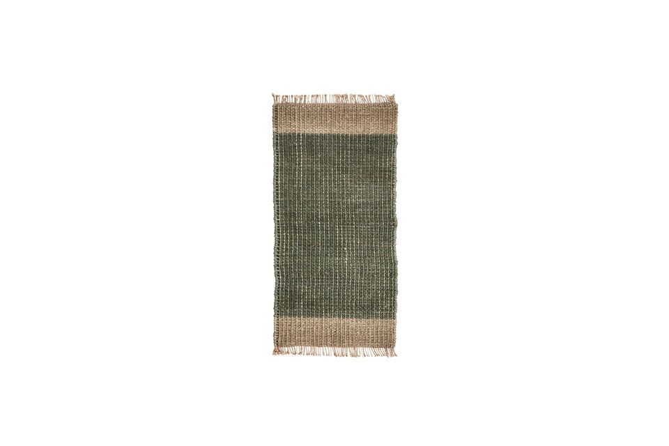 Licht en groen jute tapijt 140x70 cm Val House Doctor