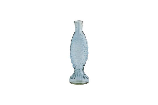 Lichtblauwe glazen vaas H20 Fish