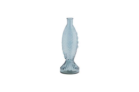 Lichtblauwe glazen vaas H30 Fish