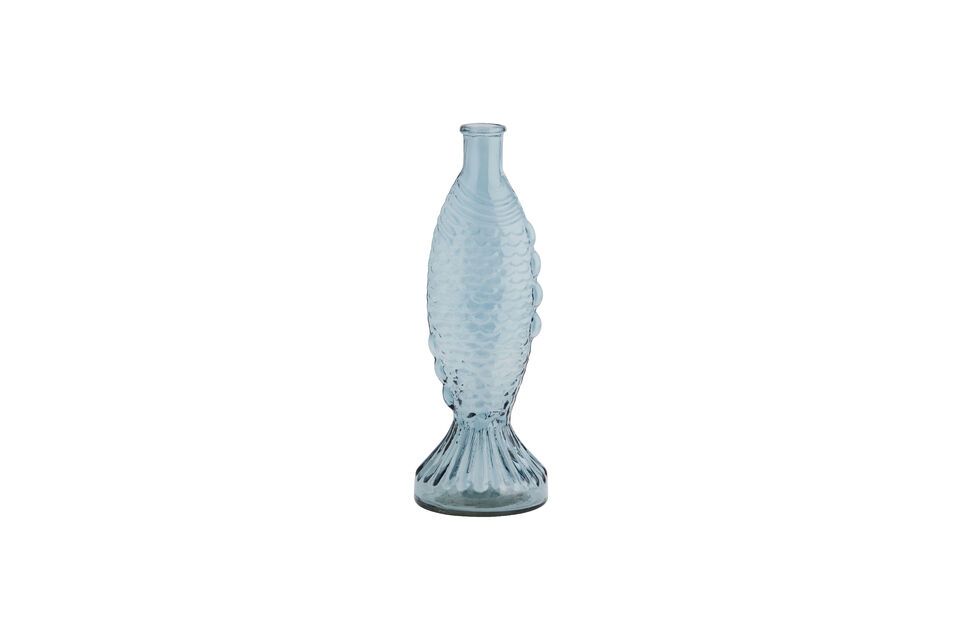 Lichtblauwe glazen vaas H30 Fish Madam Stoltz
