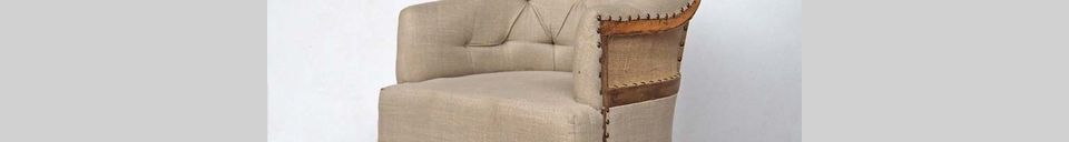 Benadrukte materialen Linnen en jute fauteuil Valbelle