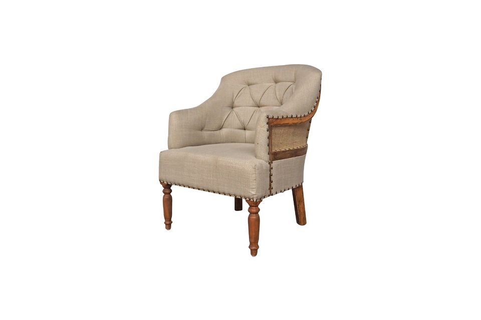 Gezond eten indruk geroosterd brood Linnen en jute fauteuil Valbelle Chehoma - 85cm | Maison en Vogue