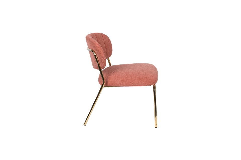 Lounge chair Jolien goud en roze - 6