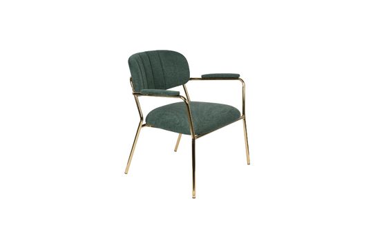 Lounge chair Jolien met gouden en donkergroene armleuningen Productfoto