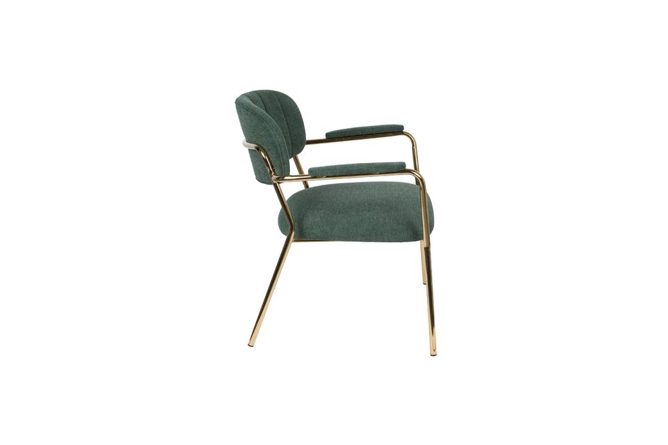 Lounge chair Jolien met gouden en donkergroene armleuningen - 6