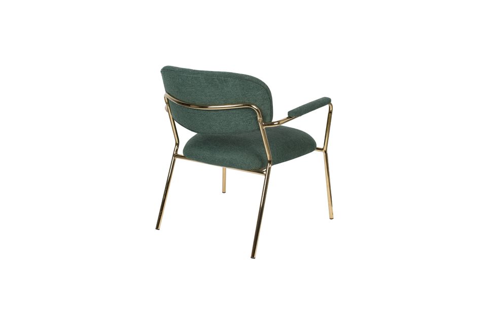 Lounge chair Jolien met gouden en donkergroene armleuningen - 7