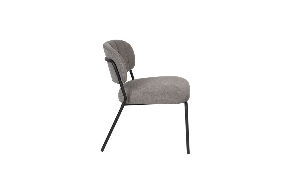 Lounge chair Jolien zwart en grijs - 7