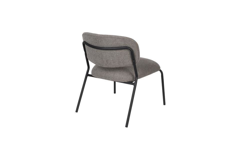 Lounge chair Jolien zwart en grijs - 8