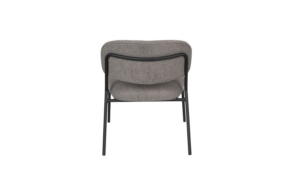 Lounge chair Jolien zwart en grijs - 9