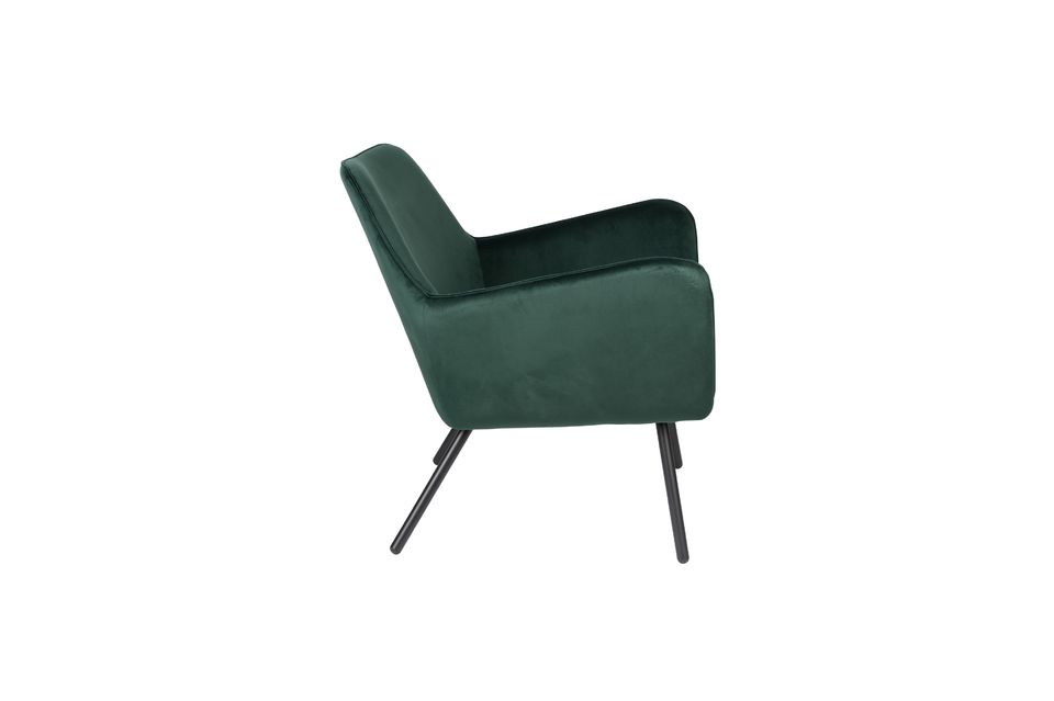 Lounge fauteuil Bon in groen fluweel - 7