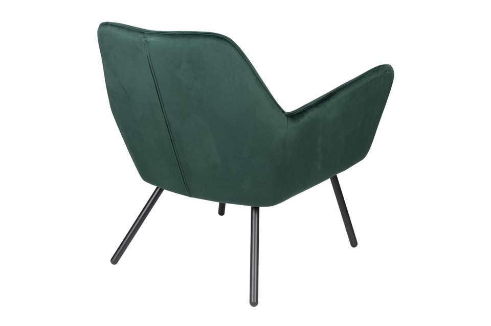 Lounge fauteuil Bon in groen fluweel - 8