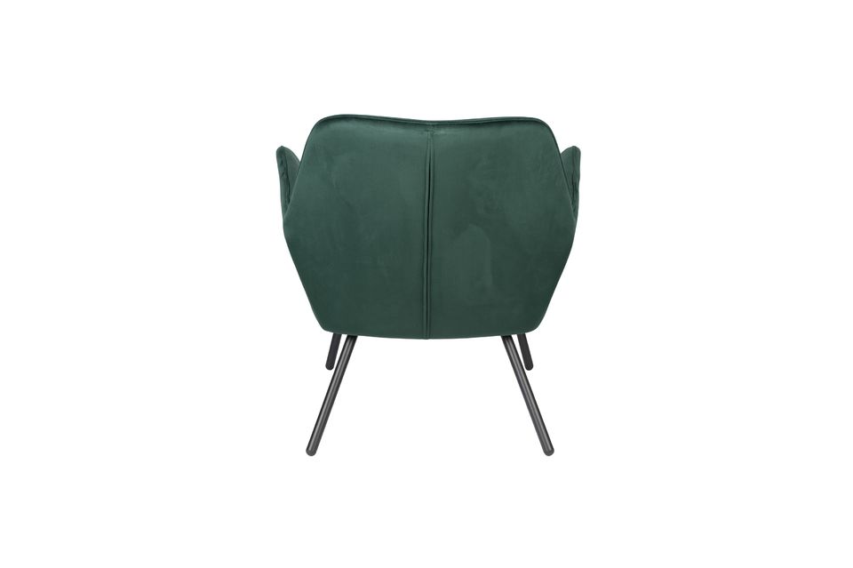 Lounge fauteuil Bon in groen fluweel - 9