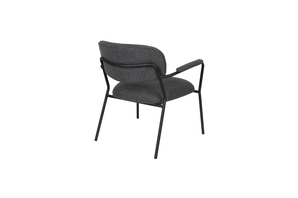 Lounge fauteuil Jolien donkergrijs - 8