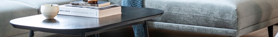 Benadrukte materialen Mangohout en zwart metaal Elegance salontafel
