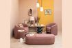 Miniatuur Marsala roze stoffen bank 4