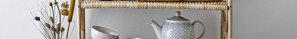 Benadrukte materialen Maya steengoed theepot