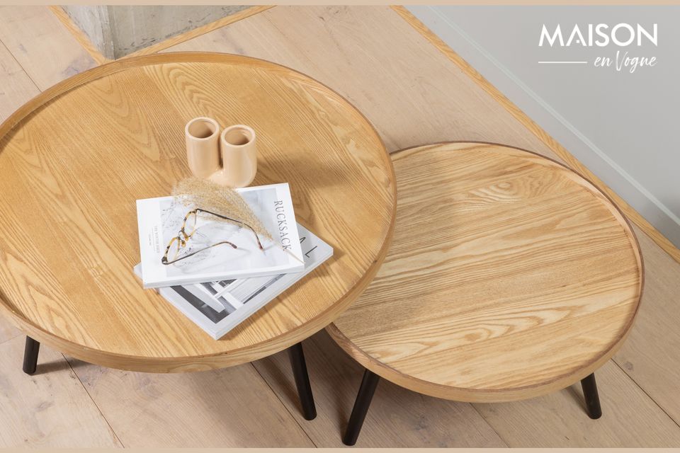 Mesa beige houten bijzettafel, eenvoud en veelzijdigheid