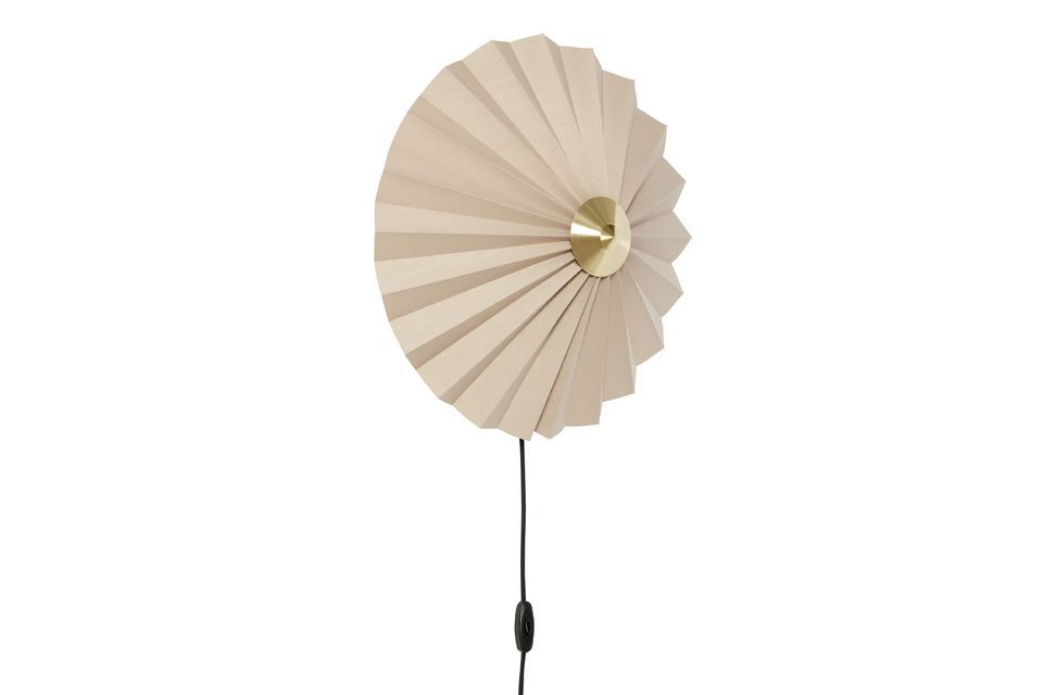 Messing en katoenen wandlamp Pliss Hübsch