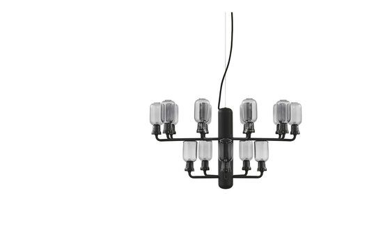 Metalen en zwart marmeren kroonluchter Amp