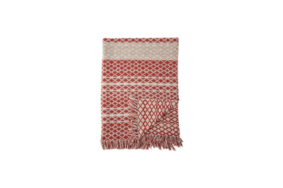 Noilhan plaid in rood gerecycled katoen Bloomingville