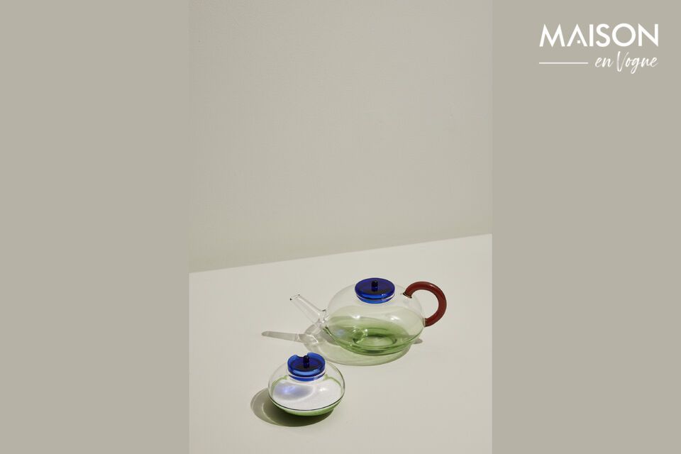 Geniet van je thee in de veelkleurige glazen theepot van NoRush