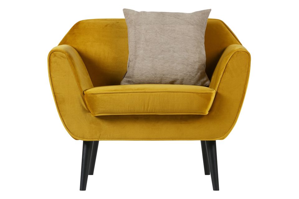 Rocco Ochre Velvet Fauteuil, elegant en comfortabel