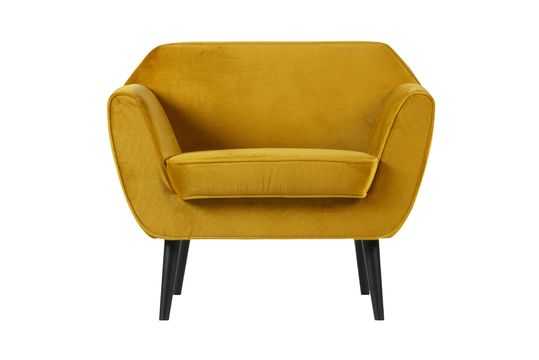 Oker fluwelen fauteuil Rocco
