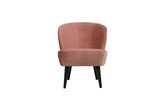 Oude roze fluwelen fauteuil Sara Productfoto