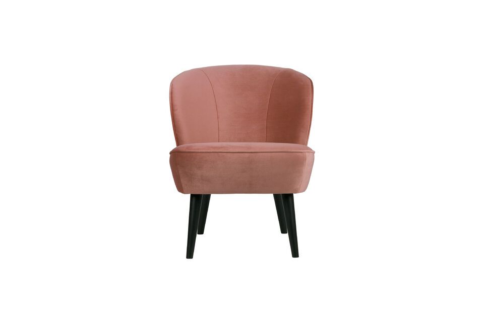 Oude roze fluwelen fauteuil Sara Woood