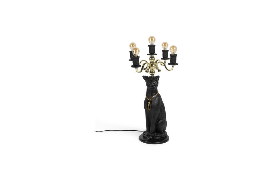 Panther vloerlamp van hars zwart Bold Monkey