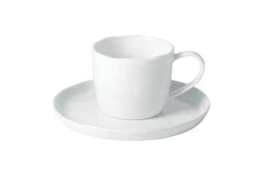 Porcelino Witte theekop en schotel