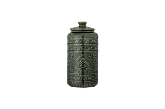 Pot met groen deksel in Rani-steengoed Productfoto