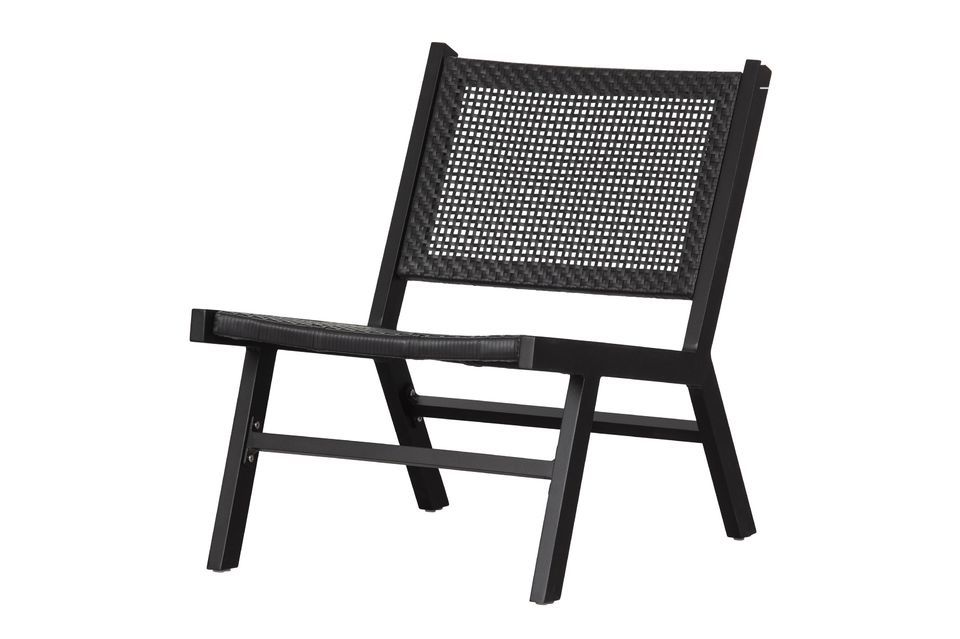 Puk zwart aluminium fauteuil Woood