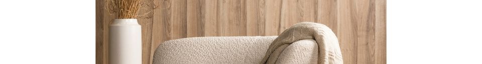 Benadrukte materialen Rechte bank in crème stof Stone