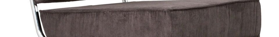 Benadrukte materialen Rib Lounge Chair grijs met armleuningen
