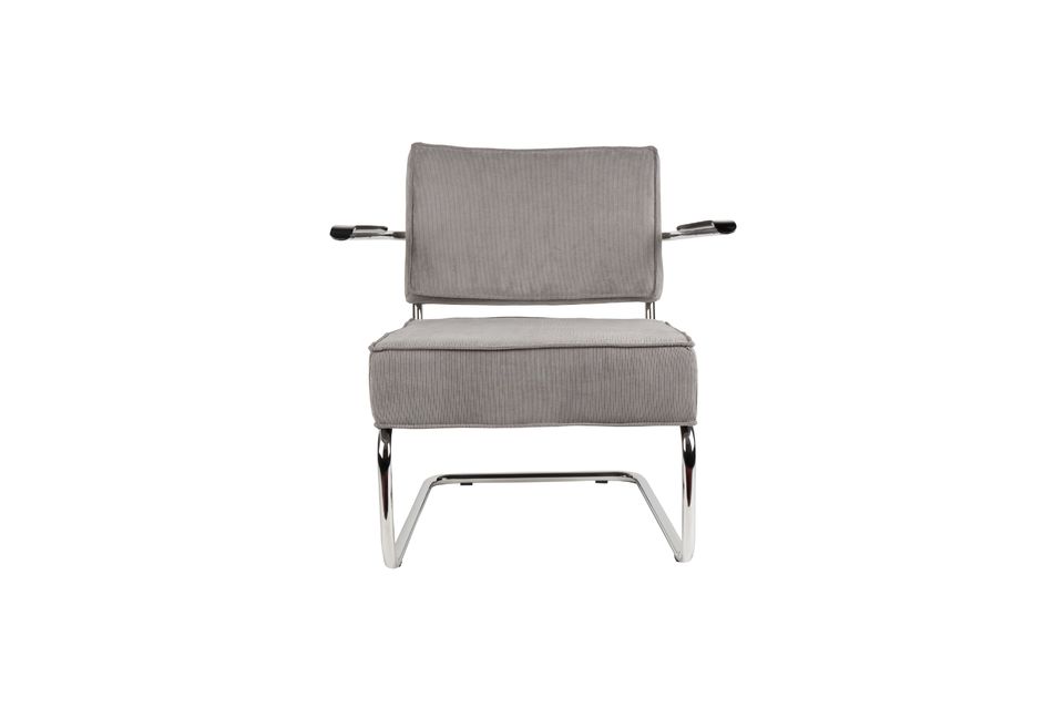 Rib Lounge Chair met armleuningen in een koele grijze kleur - 9