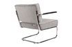 Miniatuur Rib Lounge Chair met armleuningen in een koele grijze kleur 12