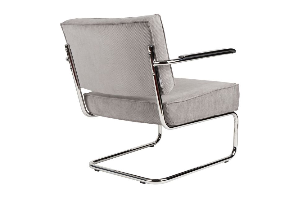 Rib Lounge Chair met armleuningen in een koele grijze kleur - 10