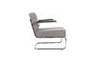 Miniatuur Rib Lounge Chair met armleuningen in een koele grijze kleur 13