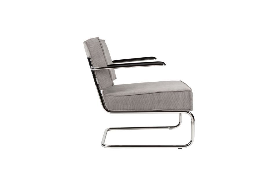 Rib Lounge Chair met armleuningen in een koele grijze kleur - 11
