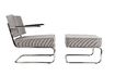 Miniatuur Rib Lounge Chair met armleuningen in een koele grijze kleur 9